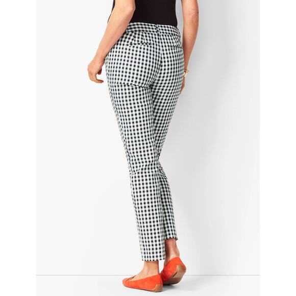 Talbots Black/ White Gingham Hampshire Ankle Pants Size 8 Petite - Picture 2 of 5